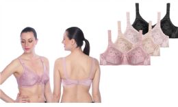 48 Pieces Women's Floral Stitch Wireless Minimizer Bra - Womens Bras And Bra Sets