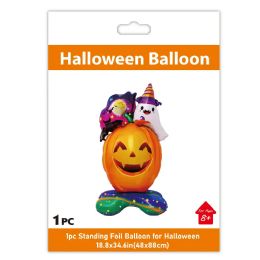 12 Pieces Halloween Stand Foil Balloon Happy Pumpkin - Halloween