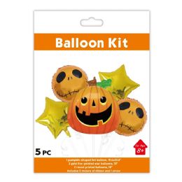 12 Sets 5pc Halloween Stand Foil Balloon Jack O Lantern - Halloween