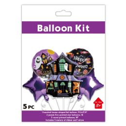 12 Pieces of 5pc Halloween Stand Foil Balloon Haunted House