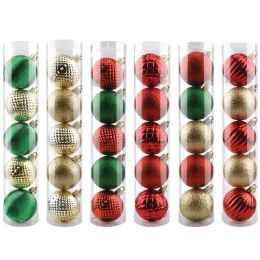 72 Pieces 5-Count Christmas Balls 6cm - Christmas Ornament