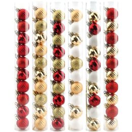 72 Pieces 10-Count Christmas Balls 3cm Red White And Gold - Christmas Ornament