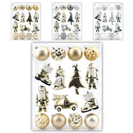 12 Pieces 16-Count Christmas Ornament Set Gold And Silver - Christmas Ornament