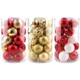 12 Pieces 25-Count Christmas Balls Gold White And Red - Christmas Ornament