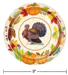24 Pieces 8pcs 9inch Thanksgiving Paper Plate - Thanksgiving