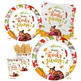 144 Sets Thanksgiving Paper Cups And Napkin Set - Thanksgiving