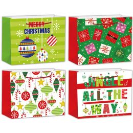 96 Pieces Xmas Christmas Bag 16x13x8 - Gift Bags Christmas