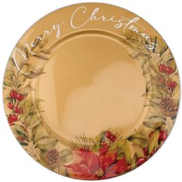 24 Pieces Plastic Charger Plate 13in Merry Christmas - Plastic Bowls and Plates
