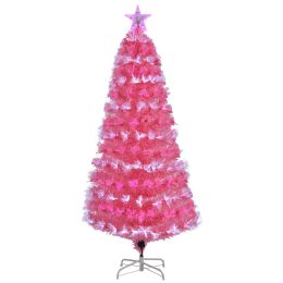 6 Pieces 2ft Pink Optical Fiber Christmas Tree - Christmas Decorations