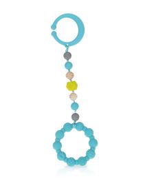 64 Bulk Nuby Silicone Teether Ring With Beaded String And Clip
