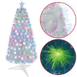 4 Pieces 5ft 170 Fiber Tips White Optical Fiber Christmas Tree - Christmas Decorations