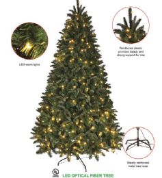6 Pieces 4ft Led Optical Fiber Christmas Tree 165 Leds - Christmas Decorations