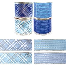 24 Pieces Christmas Gift Ribbon Blues - Bows & Ribbons