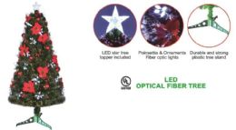 6 Pieces 3ft Led Optical Fiber Christmas Tree 80 Tips - Christmas Decorations