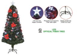 6 Pieces 4ft Led Optical Fiber Christmas Tree 120 Tips - Christmas Decorations