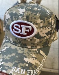 24 Pieces "san Francisco" Camo Base Ball Cap - Baseball Caps & Snap Backs
