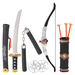 12 pieces (t) Ninja Play Set With Bow And Arrow - Toy Weapons