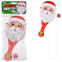 144 pieces Santa Paddle Ball 10-inch - Christmas Novelties
