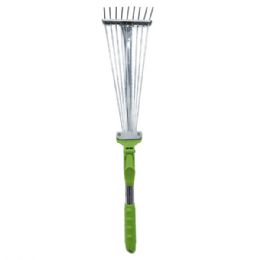 6 pieces Adjustable Garden Leaf Rake 21-inch To 29-inch - Garden Decor