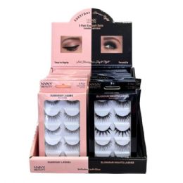 48 pieces Ny.ny Beauty Everyday & Glamour Nights 5 Pair Eyelash Set - Cosmetic Cases