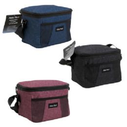 24 pieces Cooler 6can Insualted 3ast Black/navy/mauve - Cooler & Lunch Bags