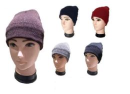 36 Pieces Beanie Winter Hat Fur Lined Assorted Color - Winter Scarves