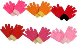 60 Pieces Girl Winter Glove 14cm In Color Assortment - Knitted Stretch Gloves