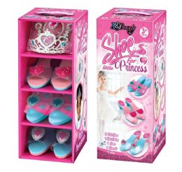 6 Pieces Dress Up Shoes & TiarA- Princess 3 Pair Set - Girls Toy Sets