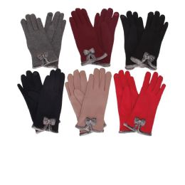 36 Pairs Ladies Touchscreen Compatible Cotton Glove With Button - Leather Gloves