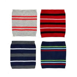 96 Pieces Assorted Stripes Knitted Neck Warmers Set For Boys - Winter Scarves