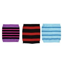 96 Pieces 3 MultI-Color Knitted Striped Neck Warmers - Winter Scarves