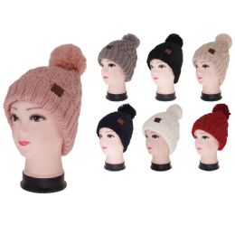 36 Pieces Women Winter Furlined Beanie Hat With Logo - Winter Beanie Hats