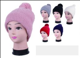 36 Pieces Women Mink Hair Winter Velvet - Lined Beanie Hat - Winter Beanie Hats