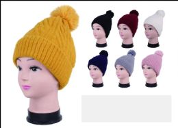 36 Pieces Women Mink Hair Winter Velvet - Lined Beanie Hat - Winter Beanie Hats