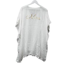 24 Pieces White Beach CoveR-Up With Gold Foil "mrs." And Pom Pom Hem - Women's Cover Ups