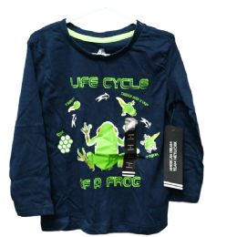 24 Pieces Kids' Long Sleeve "life Cycle Of A Frog" Graphic T-Shirt Size 4-7 - Boys Hoodies and Sweaters