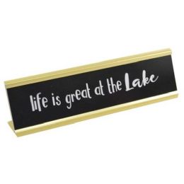 24 Pieces 8x2 Life Is Great At The Lake Print Metal Tabletop Plaque - Home Accessories