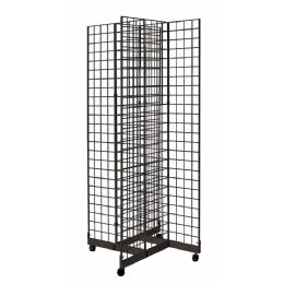 4 Sided Mobile Gridwall Rack - Black - Displays & Fixtures
