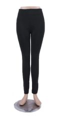 36 Pieces Women's Winter Fleece Seamless Black Pants - Womens Leggings