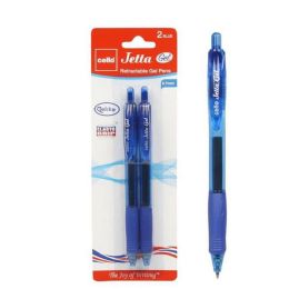 72 Packs 2pk JETTA GEL RT BLUE PEN - Pens