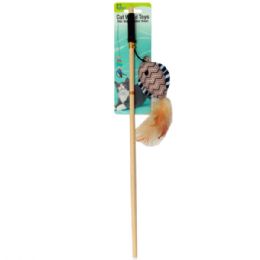 24 pieces 15.75-inch Fish, Bell And Feather Cat Teaser Wand Toy - Pet Toys