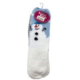 7 pieces 7 Tehee Socks 5 Pc Fuzzy Crew Socks In Size 9-11 With Christmas Designs - Christmas Novelties