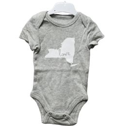 48 Pieces 3-6 Month Gray New York State "love" Graphic Onesie - Baby Apparel