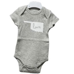 48 Pieces 0-3 Month Gray Oklahoma State "love" Graphic Onesie - Baby Apparel