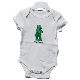 48 Pieces 3-6 Month White "sup Bear" Graphic Onesie - Baby Apparel
