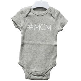 48 Pieces 0-3 Month Gray #mcm Graphic Onesie - Baby Apparel