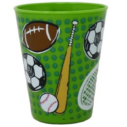 12 Pieces 9-inch Kids Tapered Tumbler - Sports Print - Plastic Drinkware