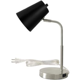 Desk Lamp Silver With Black Shade - Lamps and Lanterns