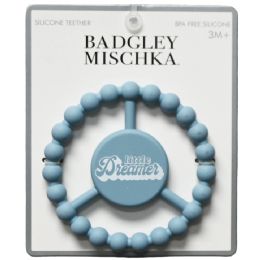 100 Pieces Baby Blue Silicone Peace Teether With "little Dreamer" Text - Baby Accessories