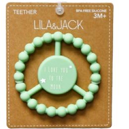 100 Pieces Sage Silicone Peace Teether With "i Love You To The Moon" Text - Baby Accessories